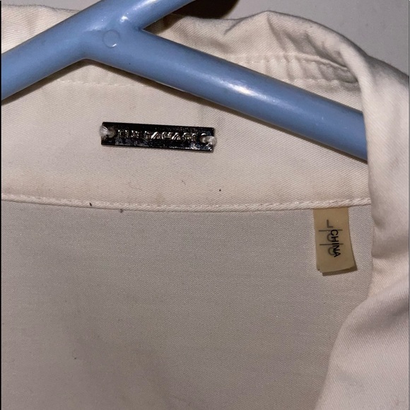 White Long Sleeve Button Down Shirt with Back Detail - Picture 3 of 3